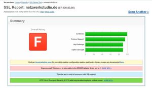 Sollte das Ergebnis so aussehen, wie in diesem Bild, sollten Sie sich umgehend mit Ihrem Provider in Verbindung setzen